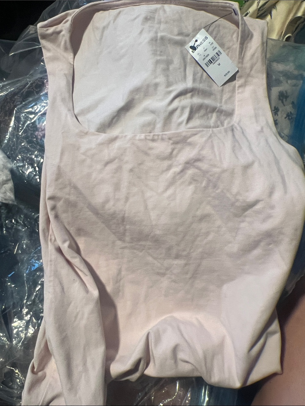 Express Square neck pink camisole tank top